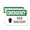 Signmission Gas Shutoff (Up Arrow) With Symbol, 5 in W x Rectangle, Vinyl Decal OS-2PACK-EM-D-35-L-10390 - alternate 1